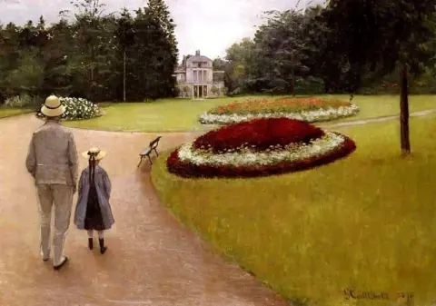 O parque na propriedade Caillebotte em Yerres