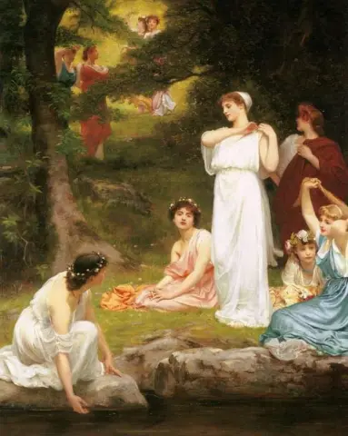 Vrolijke zomer Aangenaam was het toen het bos groen was, 1882
