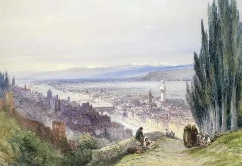Een zicht op Florence vanaf San Miniato Al Monte 1882