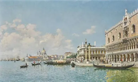 Дворец Додж-С и Большой канал Венеции, 1899 г.