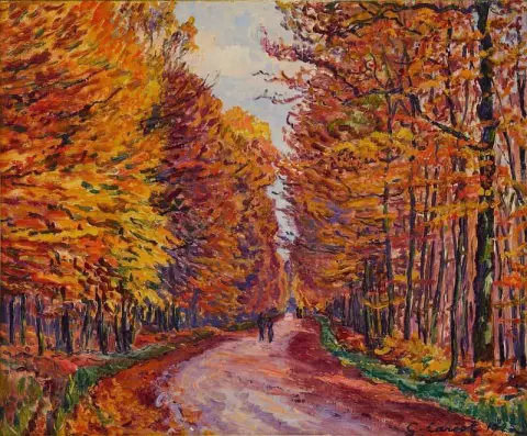 Georgenborn La Route De Wiesbaden En Foret Automne 1925
