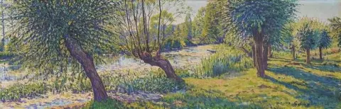 佩里尼磨坊 (Moulin de Perigny) 的耶雷斯索鲁斯 (Yerres Saulus) 河岸，1915 年
