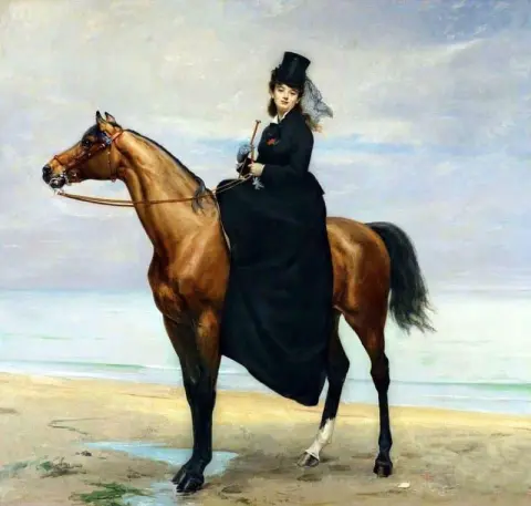 By the Sea Mlle. Croizette in Amazon Costume 1873