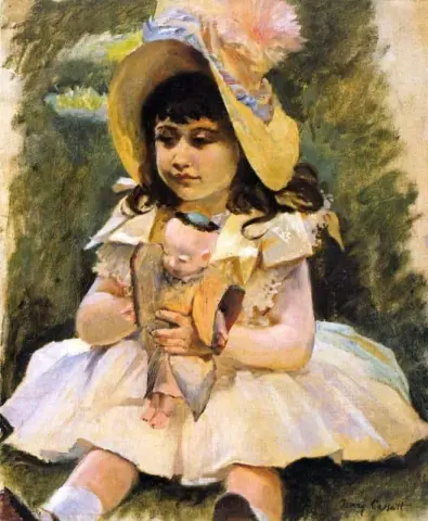 Маленькая девочка с японской куклой, 1892 год.