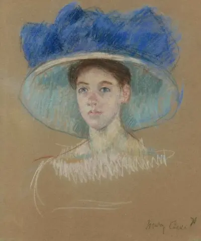 Голова женщины в большой шляпе, около 1909 года.