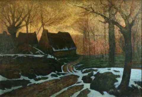 Wintersonnenuntergang ca. 1920