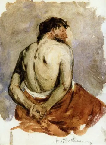 男性人物背面，约 1885 年