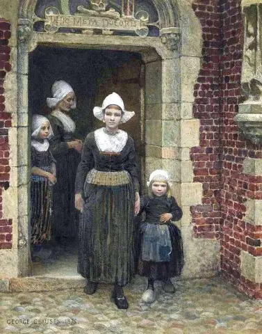 Coming Out Of Church Волендам Зейдерзее 1875