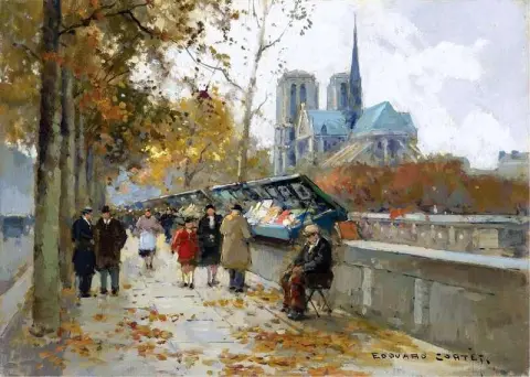 巴黎圣母院附近的 Les Bouquinistes