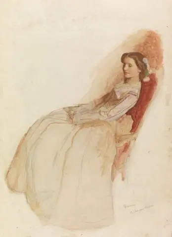 Fanny Sketch Of A Girl In Crinoline Dress 1903