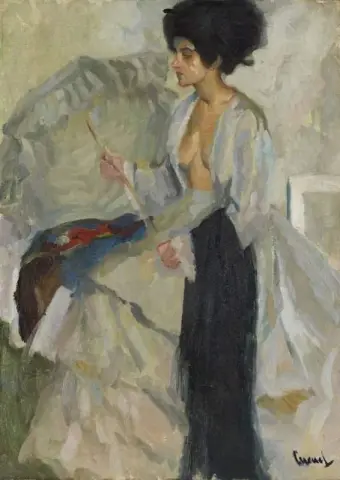 Frau Im Atelier noin 1915
