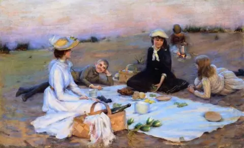 沙丘上的野餐晚餐 1890