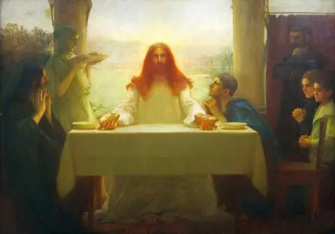 Christus en de discipelen in Emmaüs 1896-1897