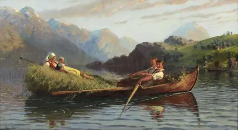 峡湾划艇上的人物 1882