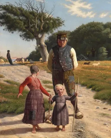 Un padre con sus hijos