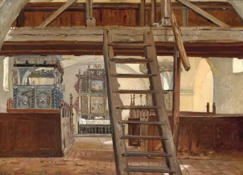Sisätilat Torupin kirkosta 1851