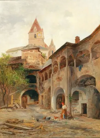 Blick In Den Theissenhoferhof In Weissenkirchen 1872