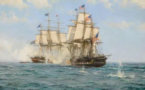 英国皇家海军之间的订婚香农和美国切萨皮克 1813 年 6 月 1 日，约 1946 年