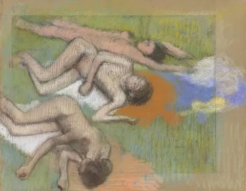 風呂上がりの 3 人の裸の女性 1890 ～ 1895 年頃