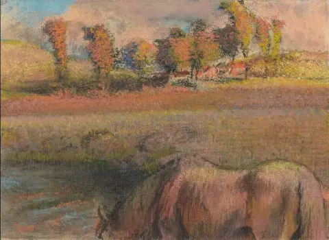 池の端にいる馬 1892 年頃