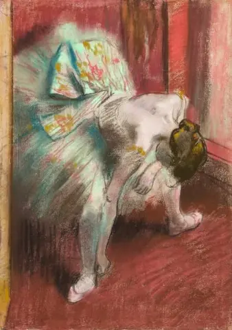 穿着绿色芭蕾舞短裙的舞者，约 1887 年