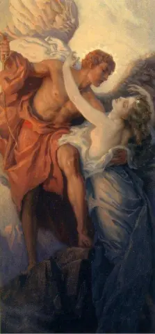 סקיצה בשמן עבור היום וכוכב השחר, מקורב. 1906