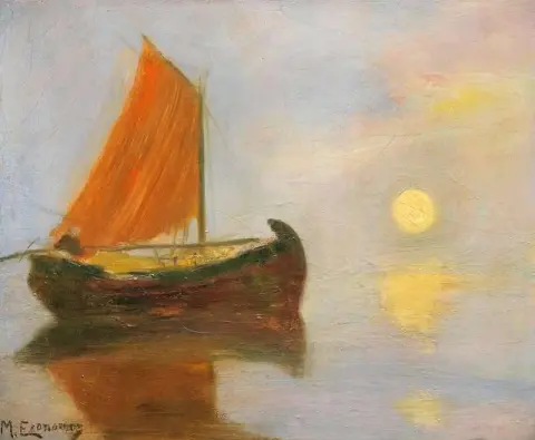 Fishing Boat At Sunset 1927