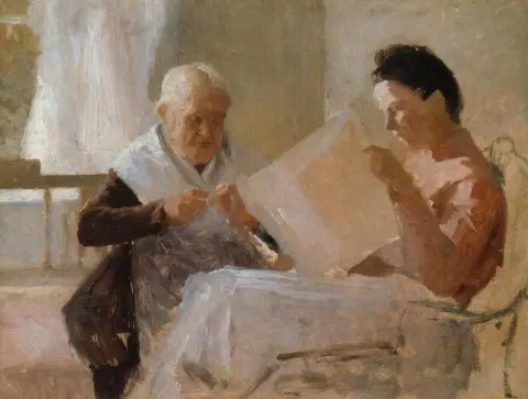 Annie Edelfelt Fredrika Snyggin kanssa 1888
