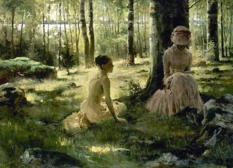 Koivujen alla - Annie ja Berta Edelfelt 1882