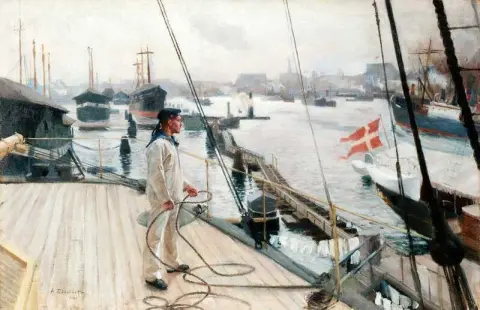 من ميناء كوبنهاغن، حوالي عام 1890