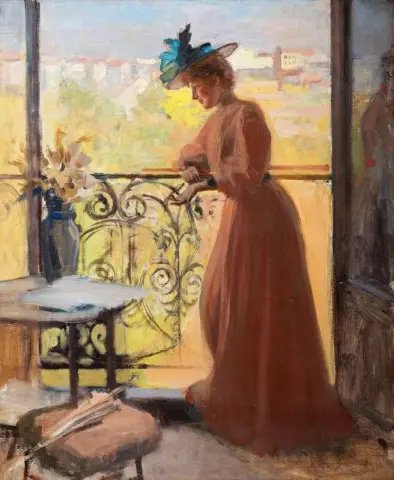 سيدة على الشرفة لا باريزيان 1884