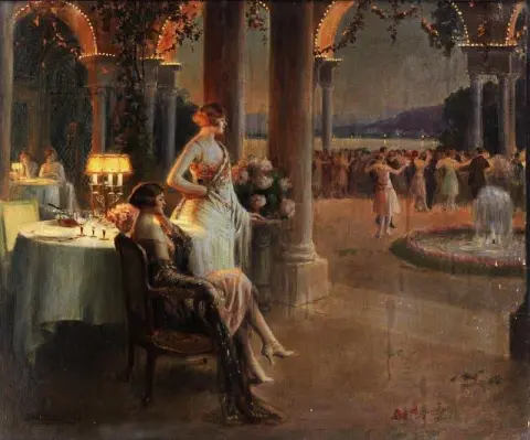 In the evening on the terrace