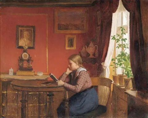 Schoolgirl Reading