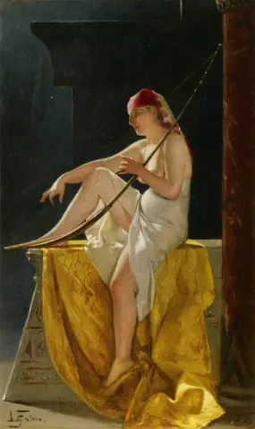 Egyptian Woman With Harp 1874