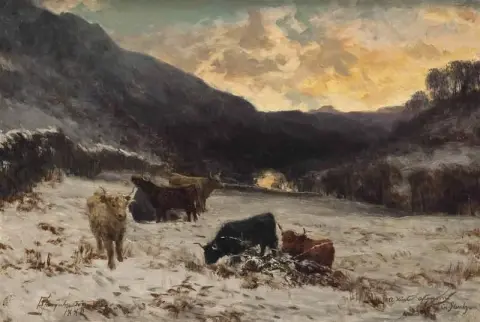 Een wintermiddag in Glen Lyon, Schotland, 1880