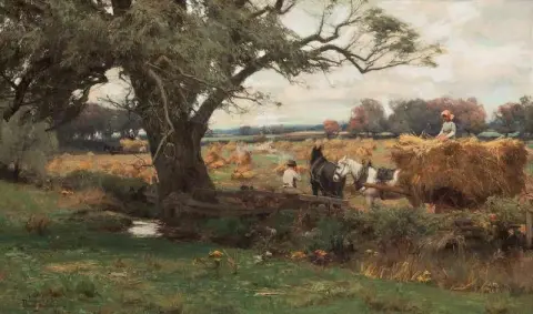 Oogsten nabij Dumfries 1886