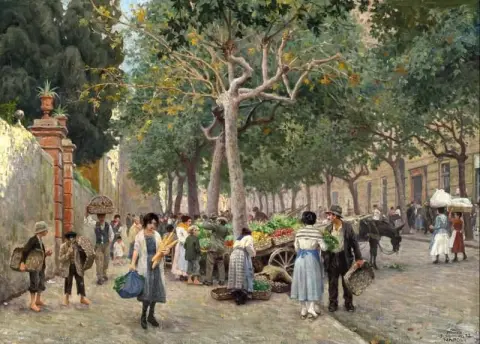 Auf dem Markt in Neapel 1922