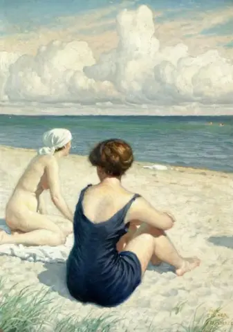 Bagnanti Sulla Spiaggia Falsterbo