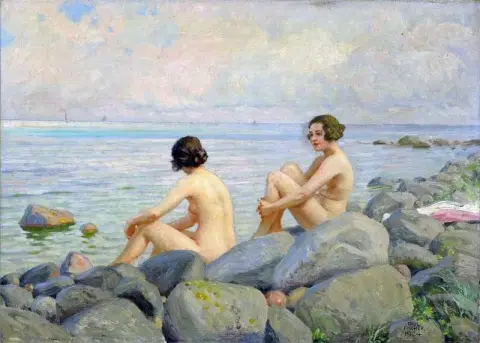 Fare il bagno sugli scogli 1924