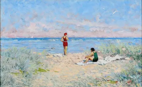 Ragazza che fa il bagno a Hornb K Strand Nord Zelanda Danimarca
