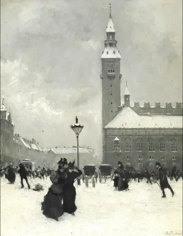 A Copenaghen In Una Giornata Nevosa