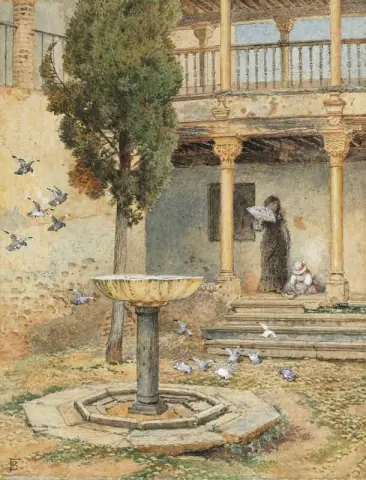 A Courtyard In The Alhambra