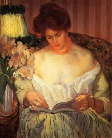 ランプの光で読書