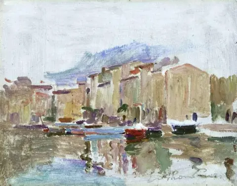 Barcos en un puerto Ca. 1930