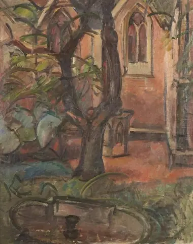 Patio con iglesia 1920-25