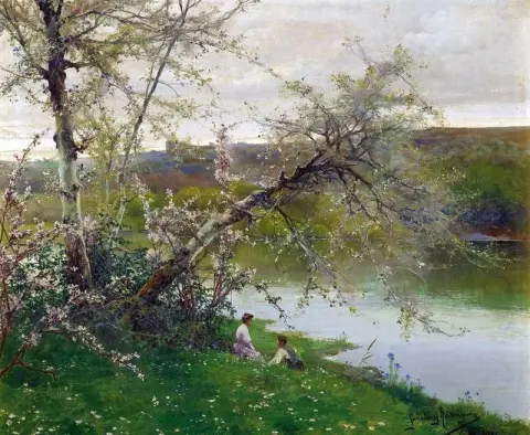 A Romantic Moment On The River 1911