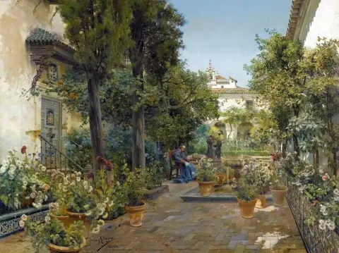 Garden In Seville Ca. 1920