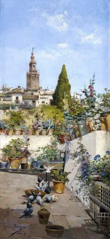 On A Sevillian Patio 1890