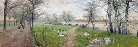 Characters On The Bank Of The Guadalquivir Seville 1900