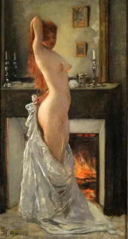 Mulher parisiense em seu banheiro